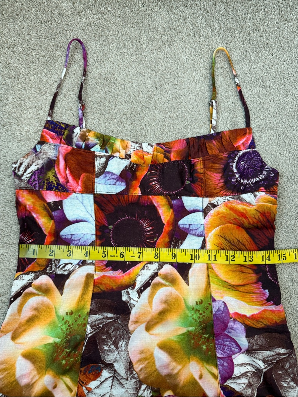 Urban Outfitters Floral Mini Dress M Psychedelic Multicolor - Picture 9 of 10